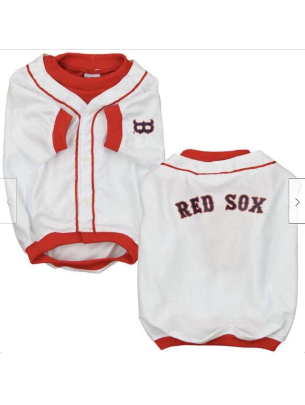 Sporty K9 MLB Boston Red Sox Baseball Dog Jersey, White, Large